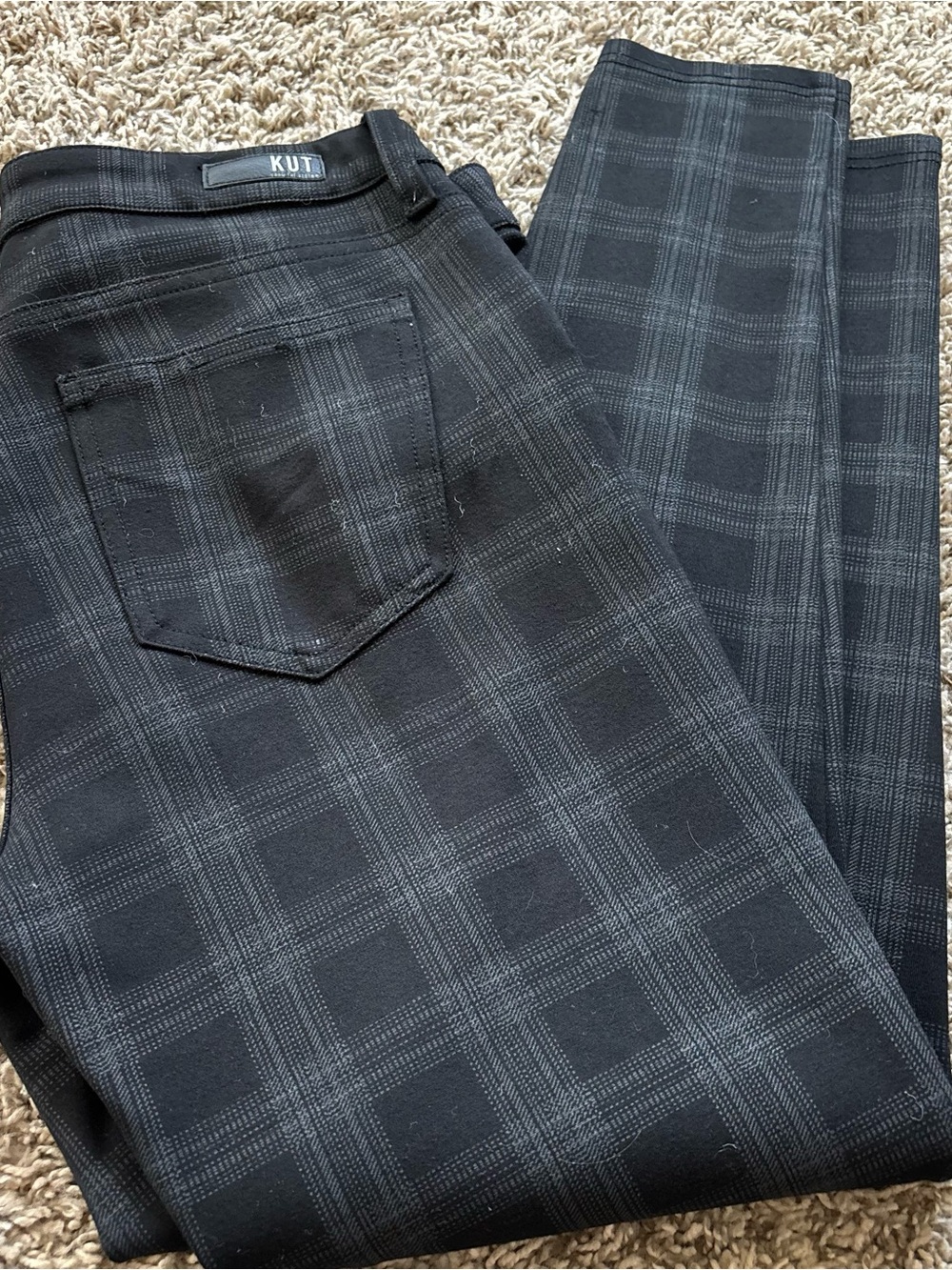 Kut from the Kloth women gray  Black Plaid Slim donna  Jeans